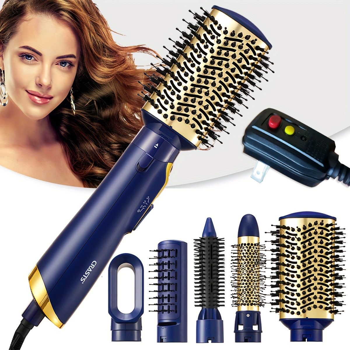 

Crasts Ionic Hair Straightening Brush, With Replaceable Brush Heads, Corded, Negative For Smooth And Silky Hair