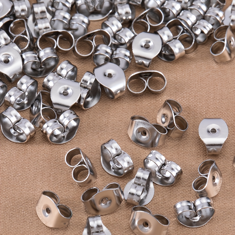 

Stainless Steel Earring Backs - 10/50/100pcs, Holders For & Hooks, Hypoallergenic Jewelry Findings