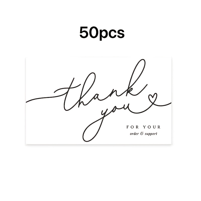 TEMU 50 Stk. Ästhetische minimalistische Dankeskarten – Elegantes Strichzeichnung- – Hochwertige Dankeskarten, geeignet für Geschäftsbestellungen,