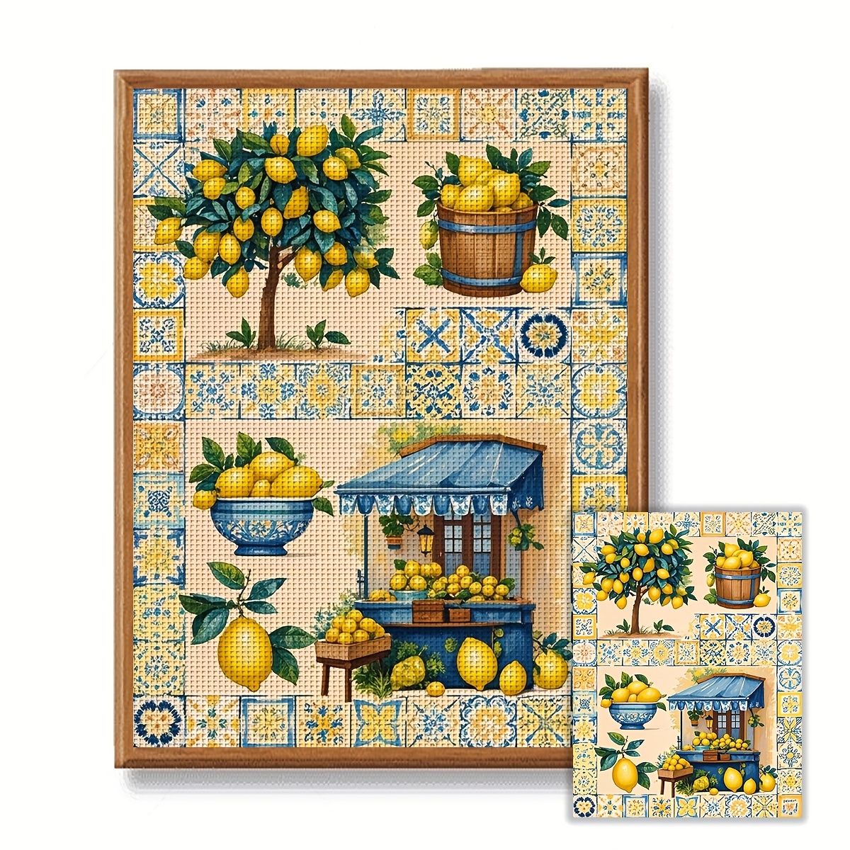 TEMU 1 kit de punto impreso sin de 30X40 cm/11.8X15.7 pulgadas 11CT/14CT, divertido, juego de punto relajante para principiantes adultos, impreso,