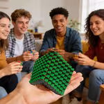 1个立方体解压玩具模块 - 3D打印指尖解压神器,适用于办公室、旅行和放松,护眼配色,紧凑便携,适合工作间隙和缓解压力