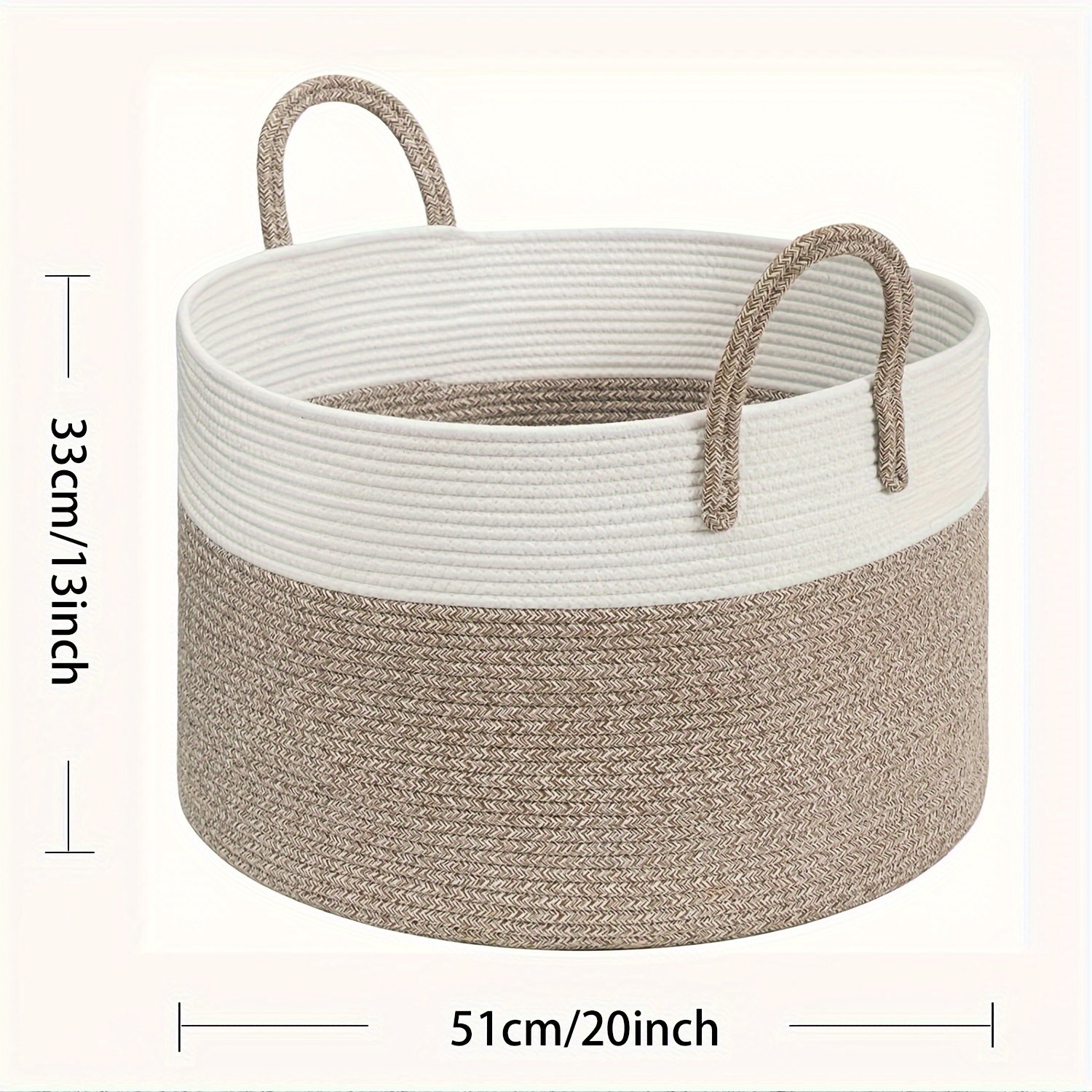 Shenghuo Classic Round Polyester Laundry Basket With Handles, 21.7" X 21.7" X 13.8" Storage Hamper For Comforters And Cushions, Multi-room Use, Laundry Baskets, Laundry Baskets