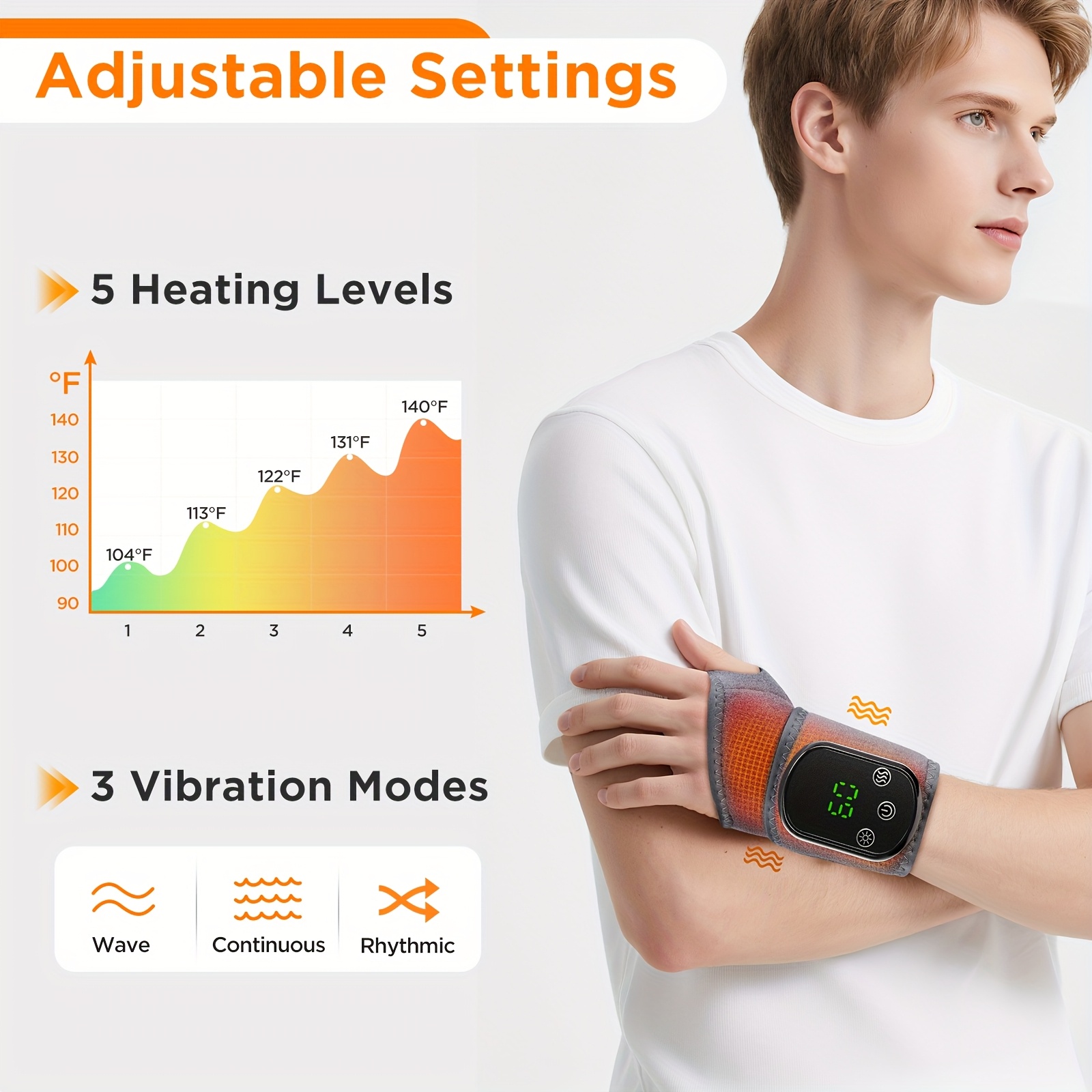 wireless wrist heating pad featuring vibration massage a