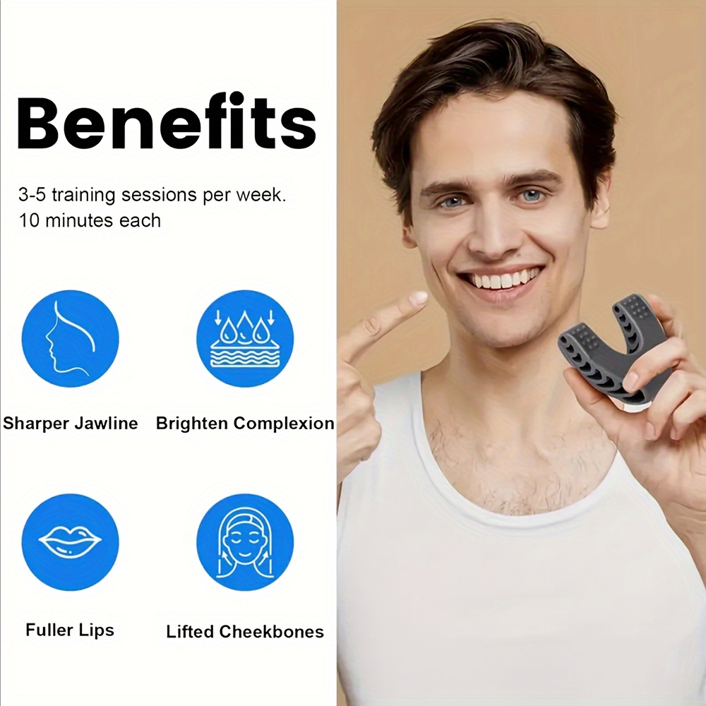 1pc Jaw Exerciser, Premium Facial Exerciser For Men And Women That Helps To Workout Your Jaw, Neck And Tone Your Face With Exercise, Tighten & Strengthen, Target Your Chin, Lips And Cheekbones, Face Slimmer For Jawline