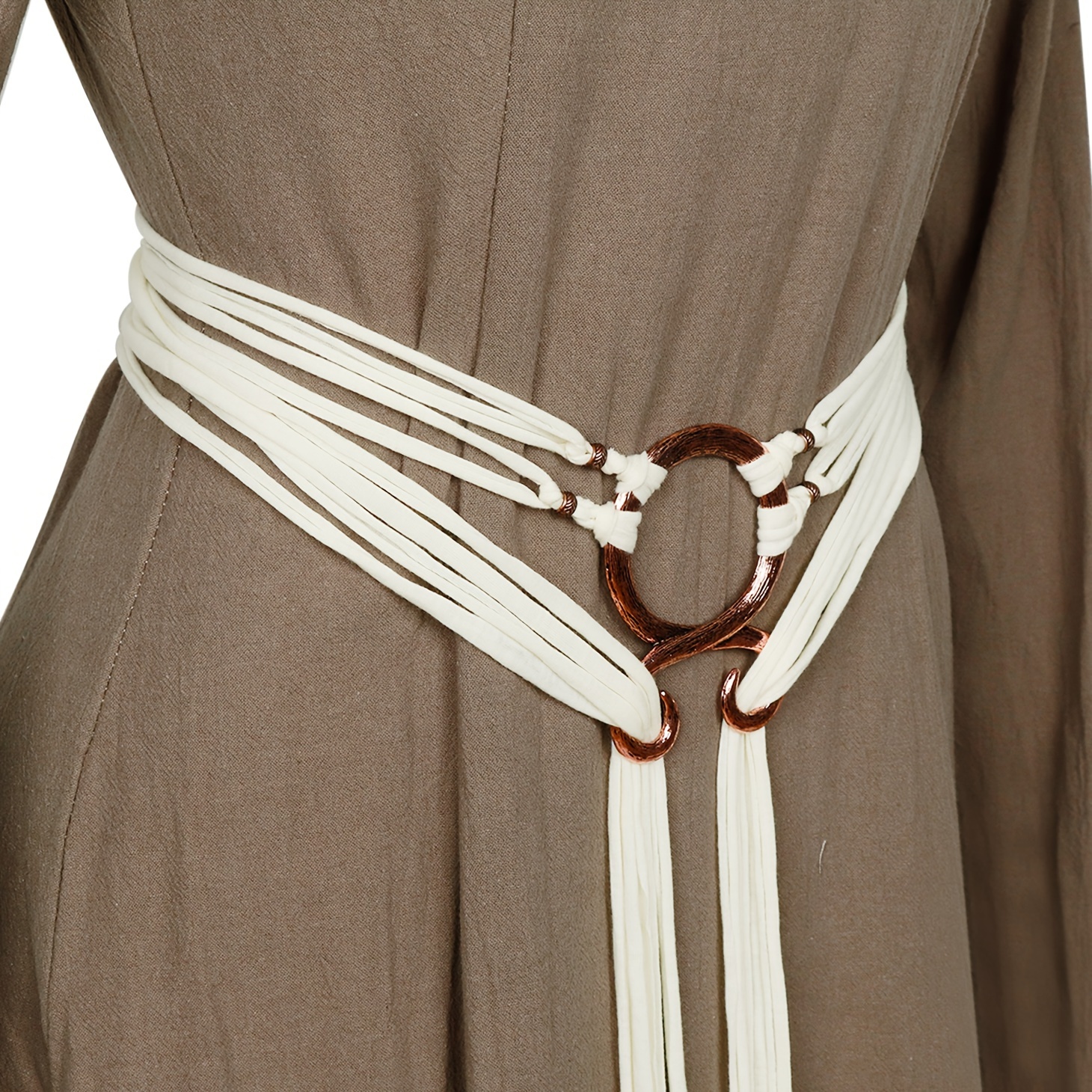Faux Suede Wrap Bohemian Rope Waist Belt - Viking/Medieval Renaissance Medieval Rope Belt – French Meadows main image 3