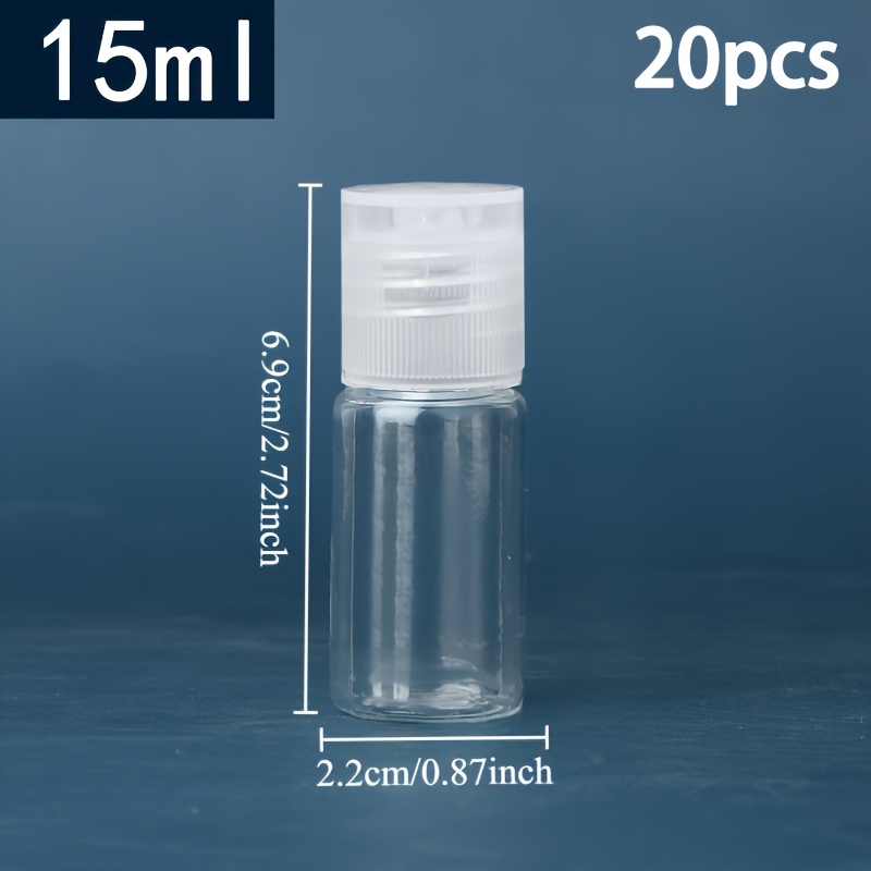 TEMU 20pcs Travel Bottle With Clamshell - Leak-proof Refillable Plastic Containers For Shampoos, Lotion, And Soap - , Rectangular Design, Hand Wash