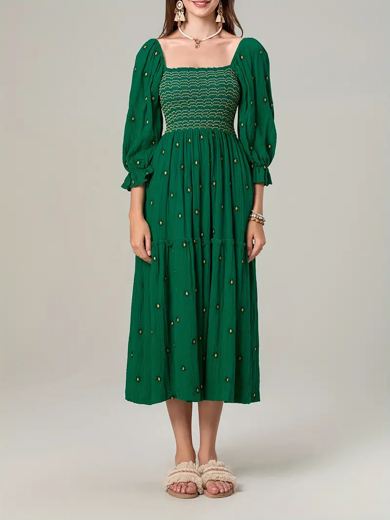 women maxi dress square neck long sleeves swing - Temu women maxi dress square neck long sleeves swing - Temu