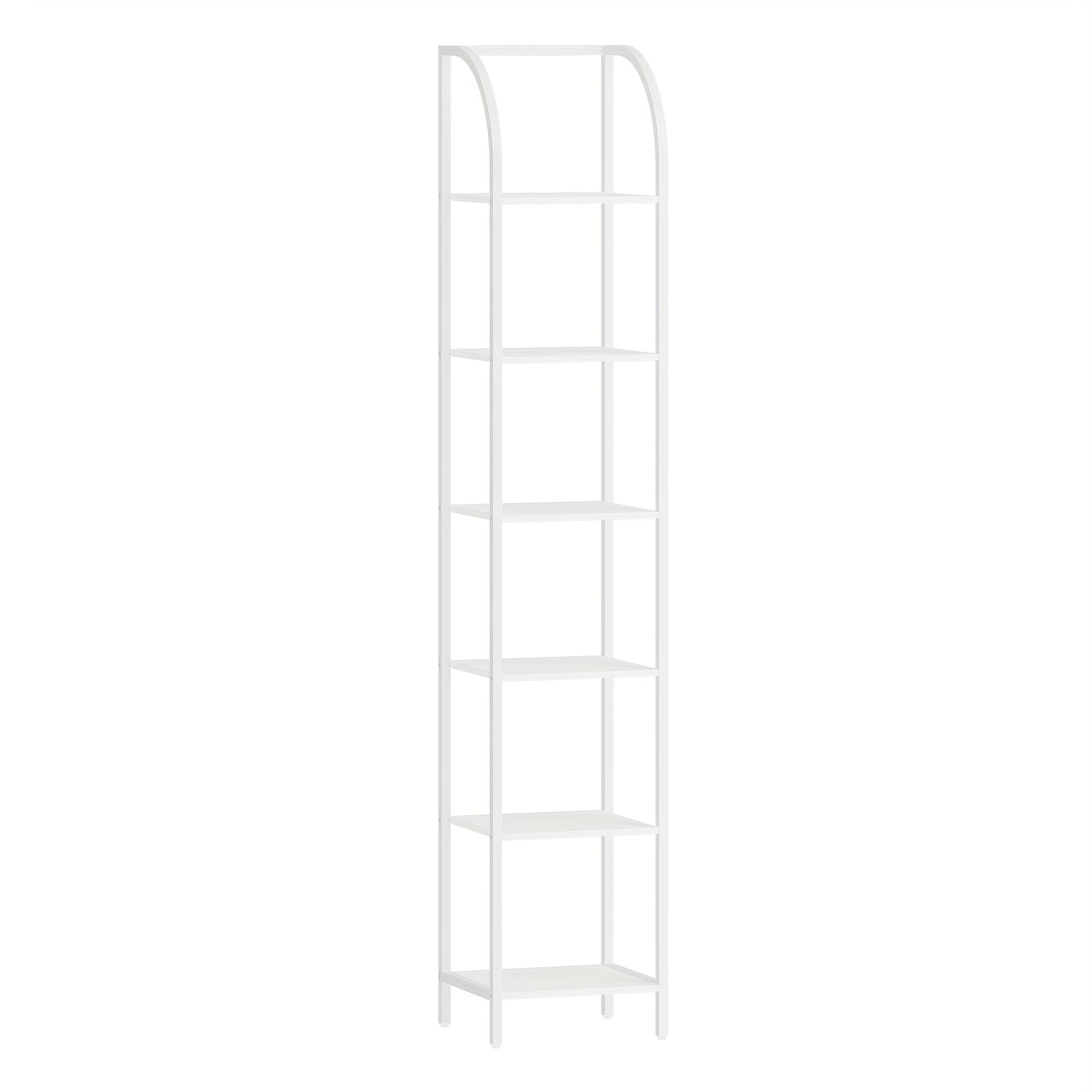 TEMU Bookshelf, Vertical Bookcase, 6-tier Narrow Shelves, Open Shelf, Industrial Style, Metal Frame, Suitable For Storing Clothes, Books, Toiletries,