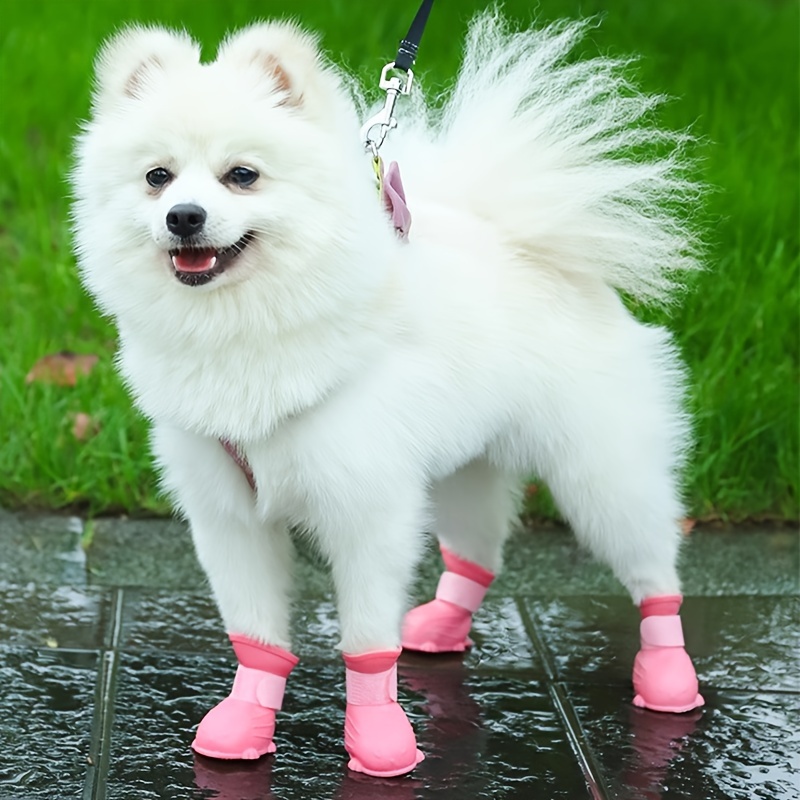 

Waterproof Silicone Dog Rain Shoes For Small Breeds - Secure Hook-and-loop Fastener Closure, Anti-slip Grip