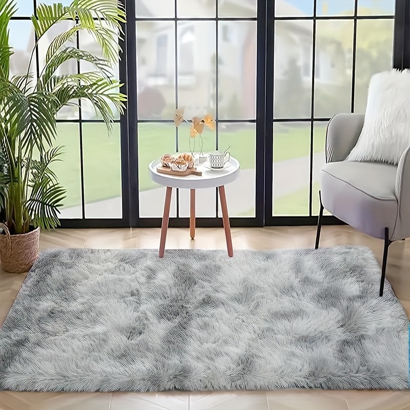 ultra soft plush area rug fluffy stain resistant non slip for living room bedroom and home decor details 3