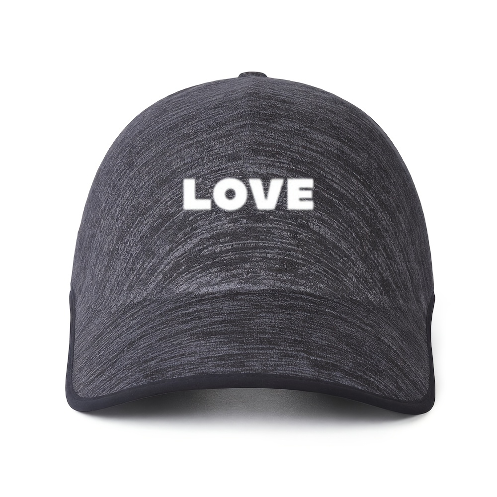 Minimalist LOVE Letter Integrated Seamless Baseball Cap | Simulated Heat Transfer Printing | Unisex Golf Enthusiasts Outdoor Sports Games Daily Commute. Cap