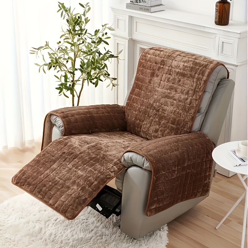 

Plush Short-pile Recliner Slipcover - Non-slip, Pet-friendly Sofa Cover For Living Room & Office Decor