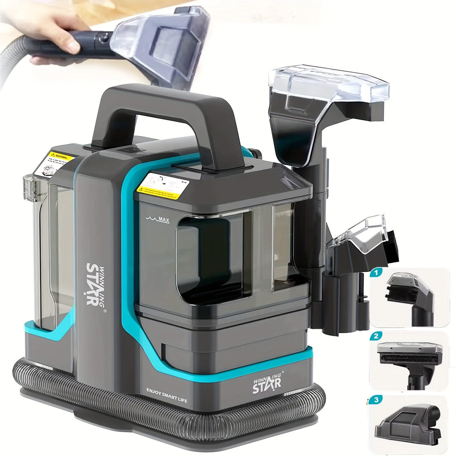 Sommertal MultiCleaner WS450 – 5in1 Waschsauger Für Teppich, Polster & Auto, 450W Motor, Mit Selbstreinigung & Zubehör