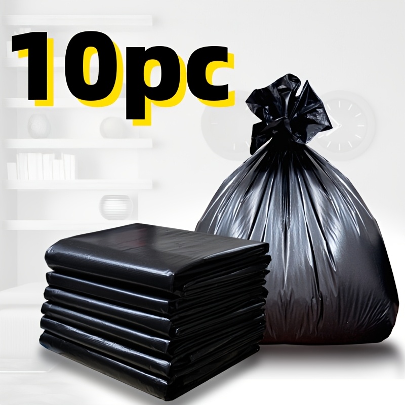 TEMU 10-pack, 35-inch Large Commercial Trash Bags, Black Heavy-duty, Extra Large Heavy-duty Black Garbage Bags For Hotels, , Catering, And Commercial