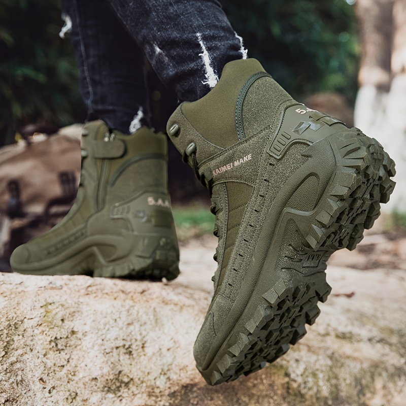 mens boots outdoor lace up walking hiking shoes rugged style shoes