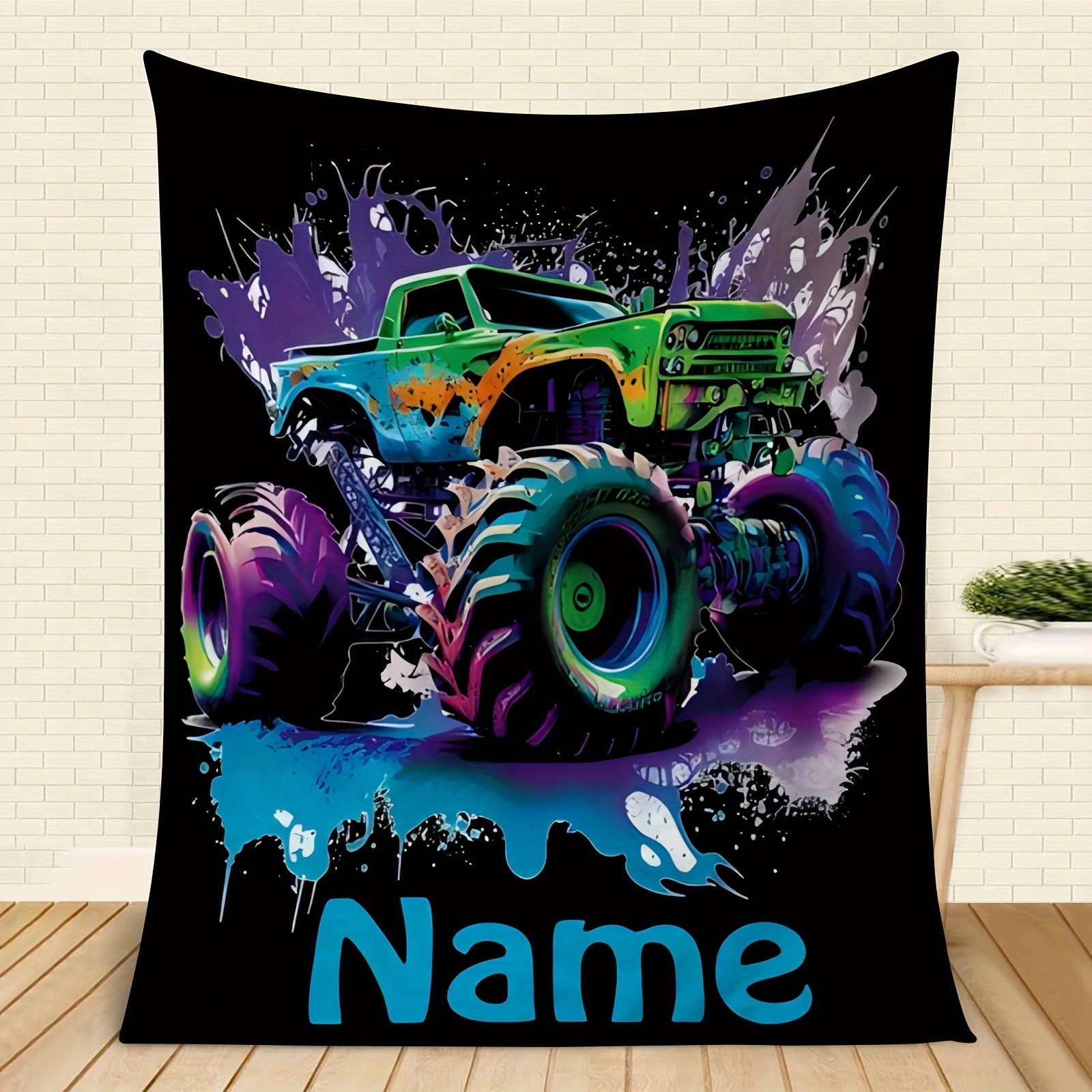 

1pc Customizable Fleece Blanket - Multifunctional , , , Polyester & , 200-250gsm - Personalized Sofa , Blanket