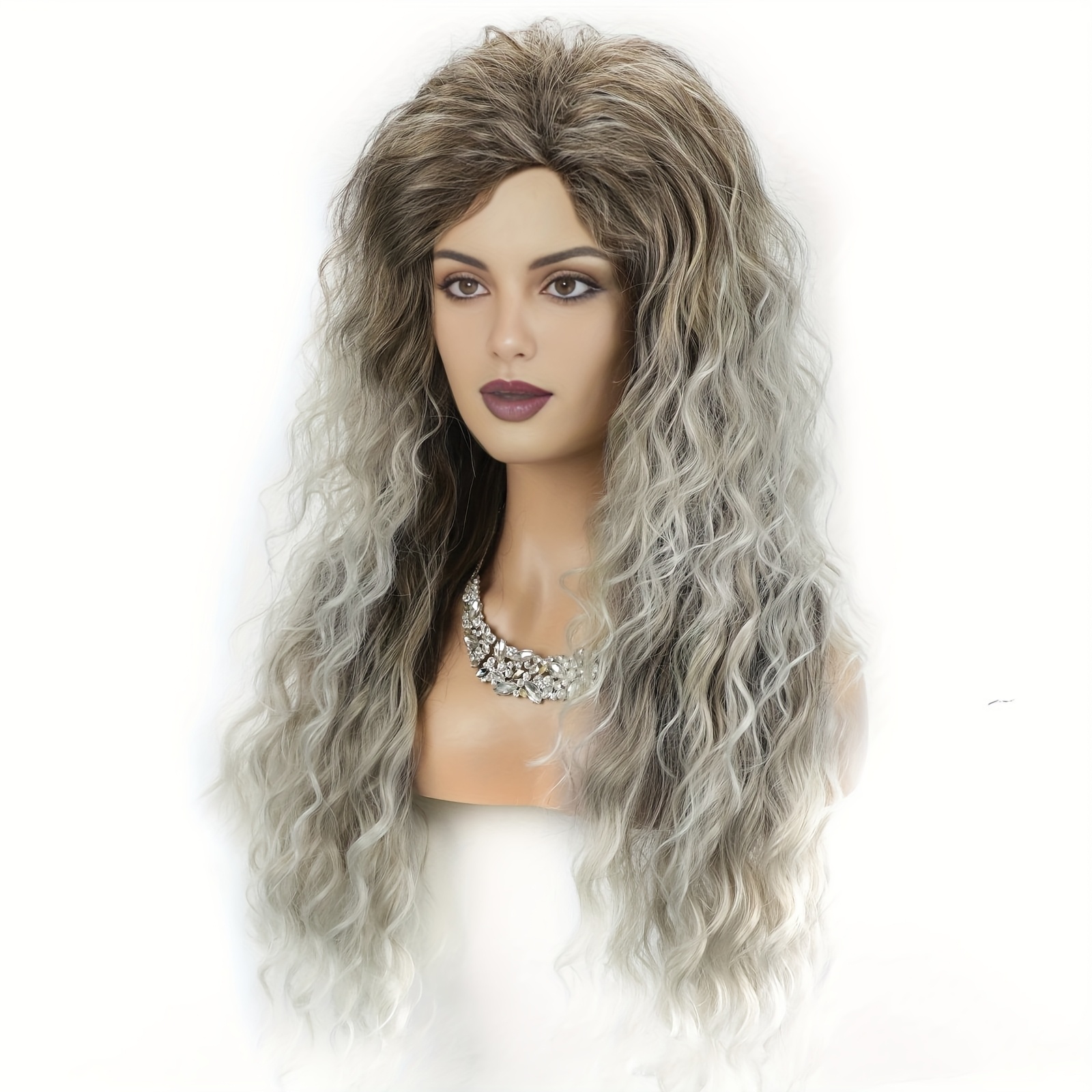 ✨Miriam DIRTY ASH BLONDE Ombré  Curly  WIG *NWT* ✨ Amazon.com: GNIMEGIL 26 Inch Ombre Ash Blonde Curly Wig 80s  main image 2