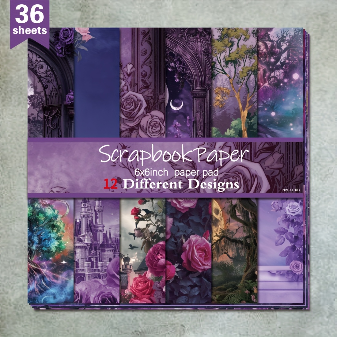 E-shop 36 Stück Traumhaftes Wind Papierblock in 6X6'', Kunsthandwerk Musterpapier für Scrapbooking Bastelkartenkartonpapier, Dekorative Hintergrund