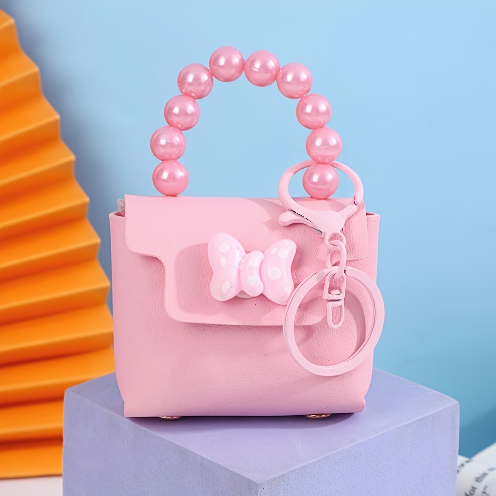 TEMU 1pc Ins Wind Dot Bow Small Bag Handheld Wallet Mini