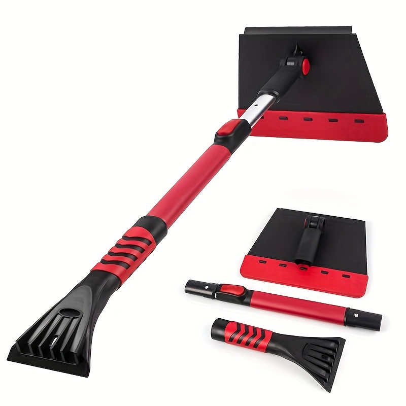 

36in Car Glass Defrosting Scraper Winter Tool - Car Snow Shovel Multifunctional Car Ice And Snow Shovel Double-headed Aluminum Alloy Retractable Snow Shov