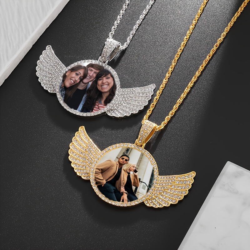 

1pc And Simple Commemorative Wing Frame Mirror Pendant Trendy Creative Personality Holiday/birthday Gift Suitable For