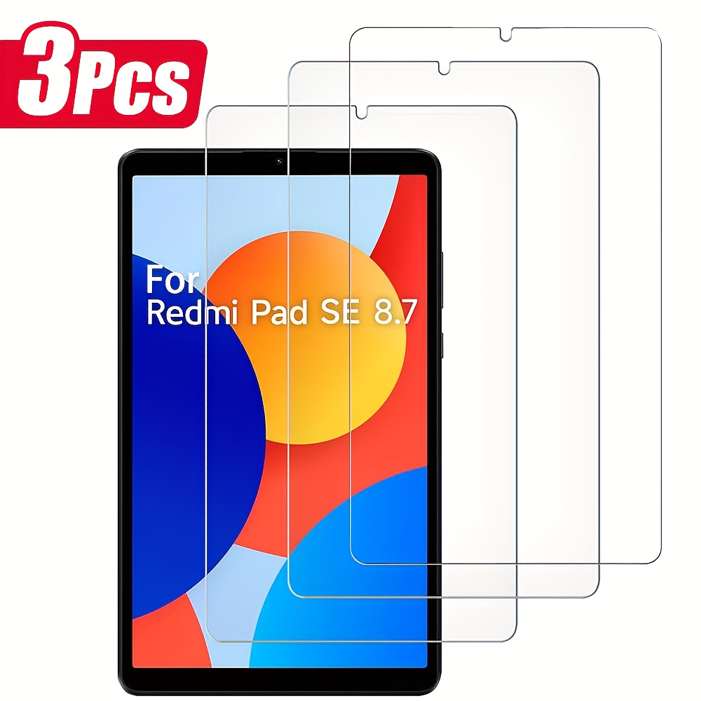TEMU Lot de 3 protections d'écran pour Xiaomi Redmi Pad SE écran 8,7 pouces, 9H résistante aux rayures, verre trempé HD transparent, surface lisse