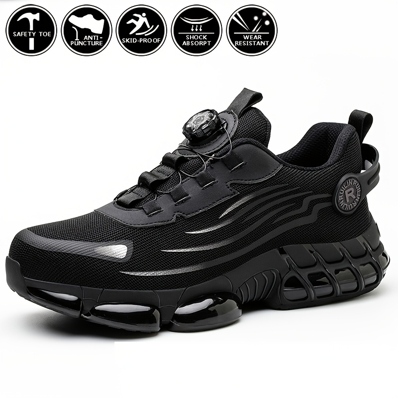 Steel Toe Safety Shoes, Anti-puncture And Anti-crush, Men's -season Work Boots, Comfortable, Breathable, And Durable For Industrial And Mining Use