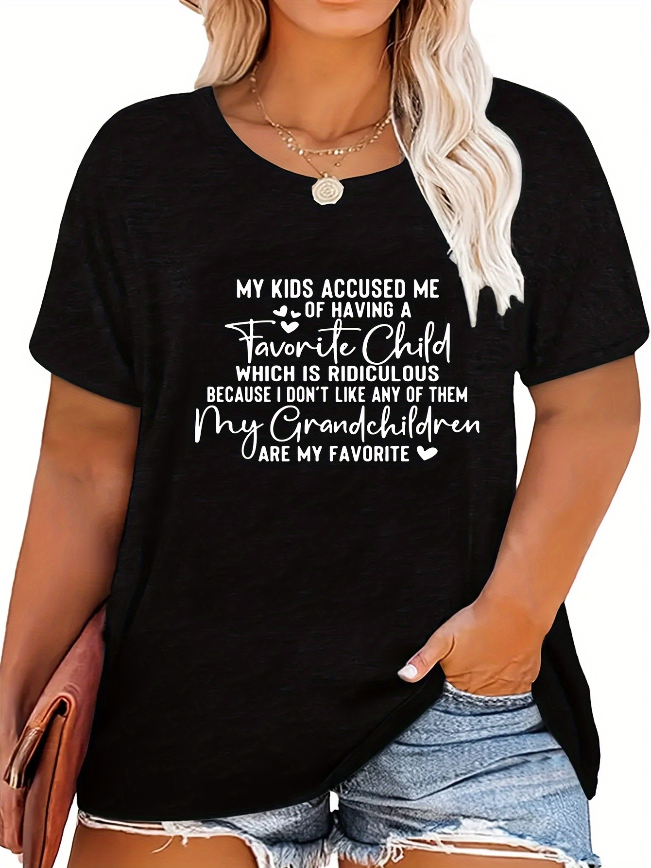 Letter Print T shirt Plus Size Casual Crew Neck Short Sleeve - Temu ...