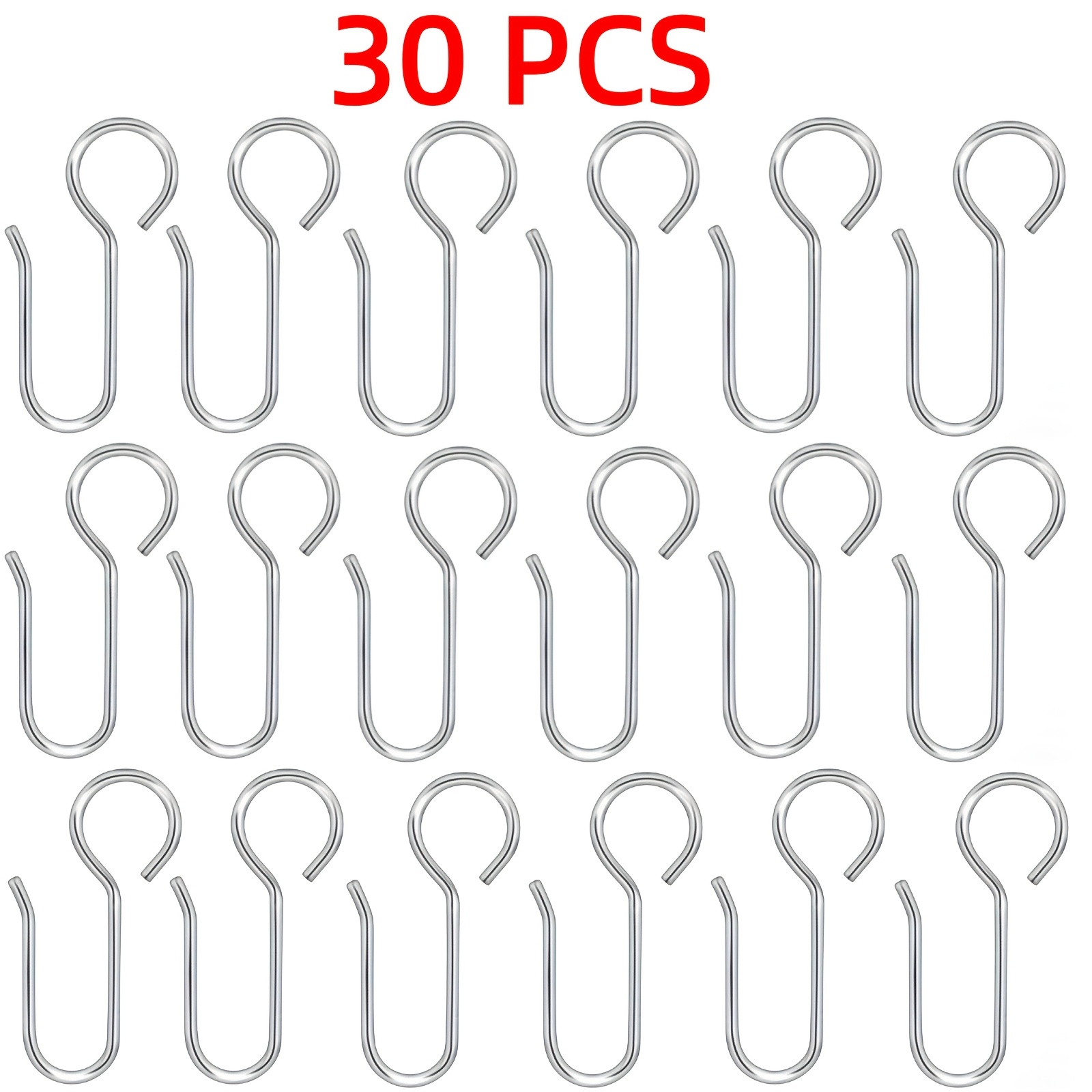 TEMU Crochets de Rideau en Métal 30/60, Crochets de Rideau Multifonctionnels , Accessoires de Rideau en Métal Épaissi, Longueur de 1,38 Pouce, en