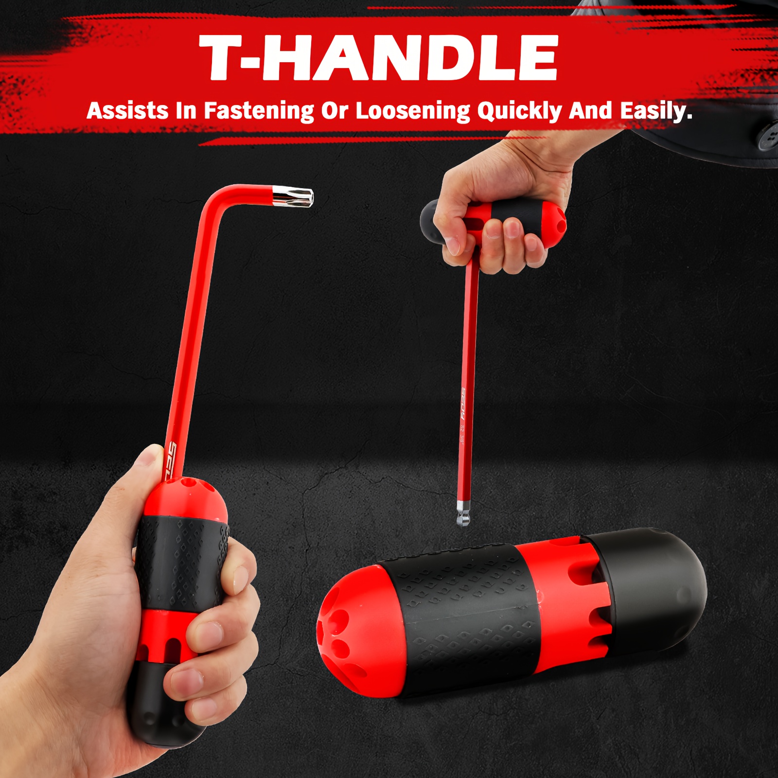 SEDY 30pcs Long Arm Ball End L-Hex & Torx Key Set with Grip Handle, Ultimate Hex Key Wrench Set with T-Handle and Extension Bars, SAE 1/16