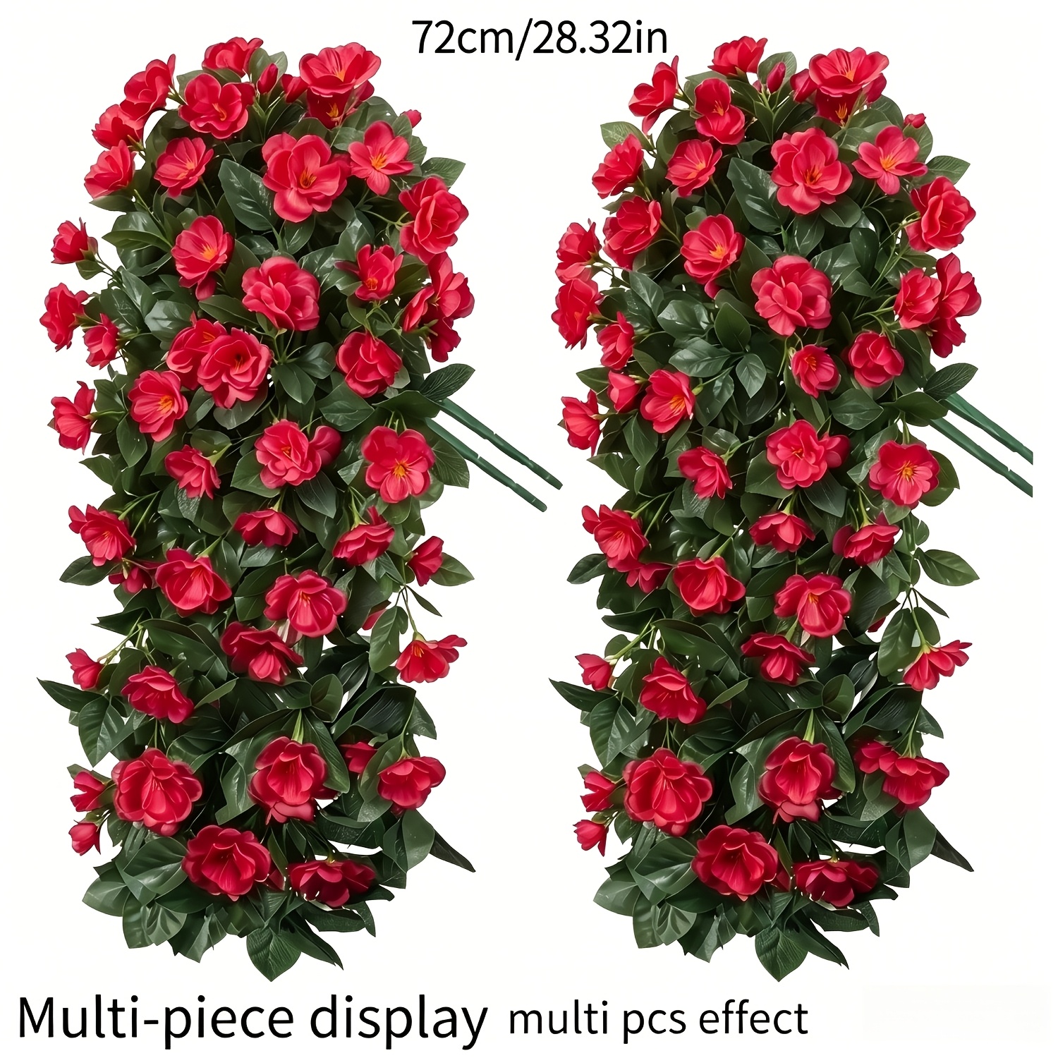 4pcs Artificial Geranium Flowers Artificial Plants Outdoor Outdoor Spring Decoration, Uv Resistant Hanging Flowers Long Trailing Vines Look Real Outdoor Grower Patio Porch Garden, Magenta