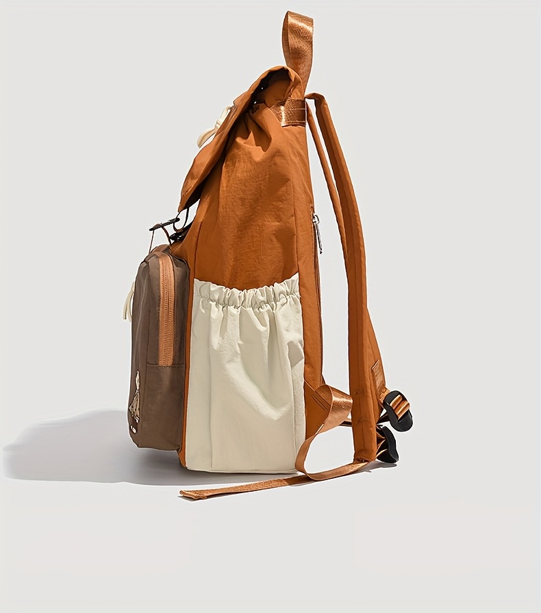 Vintage Bear Pattern Backpack With Buckle For Daily Travel School_voghion.com
