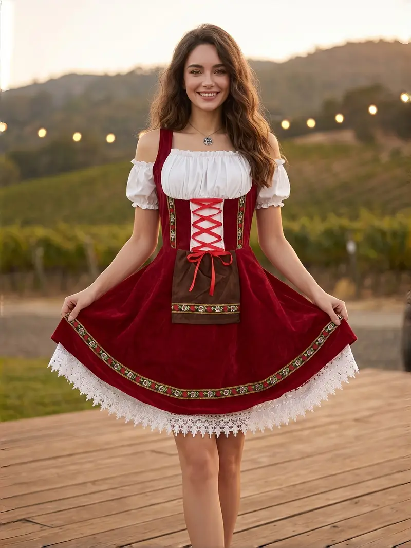 oktoberfest dress Premium Silk Dirndl Dress Sage With 2 Aprons Green Wool German Trachten Oktoberfest