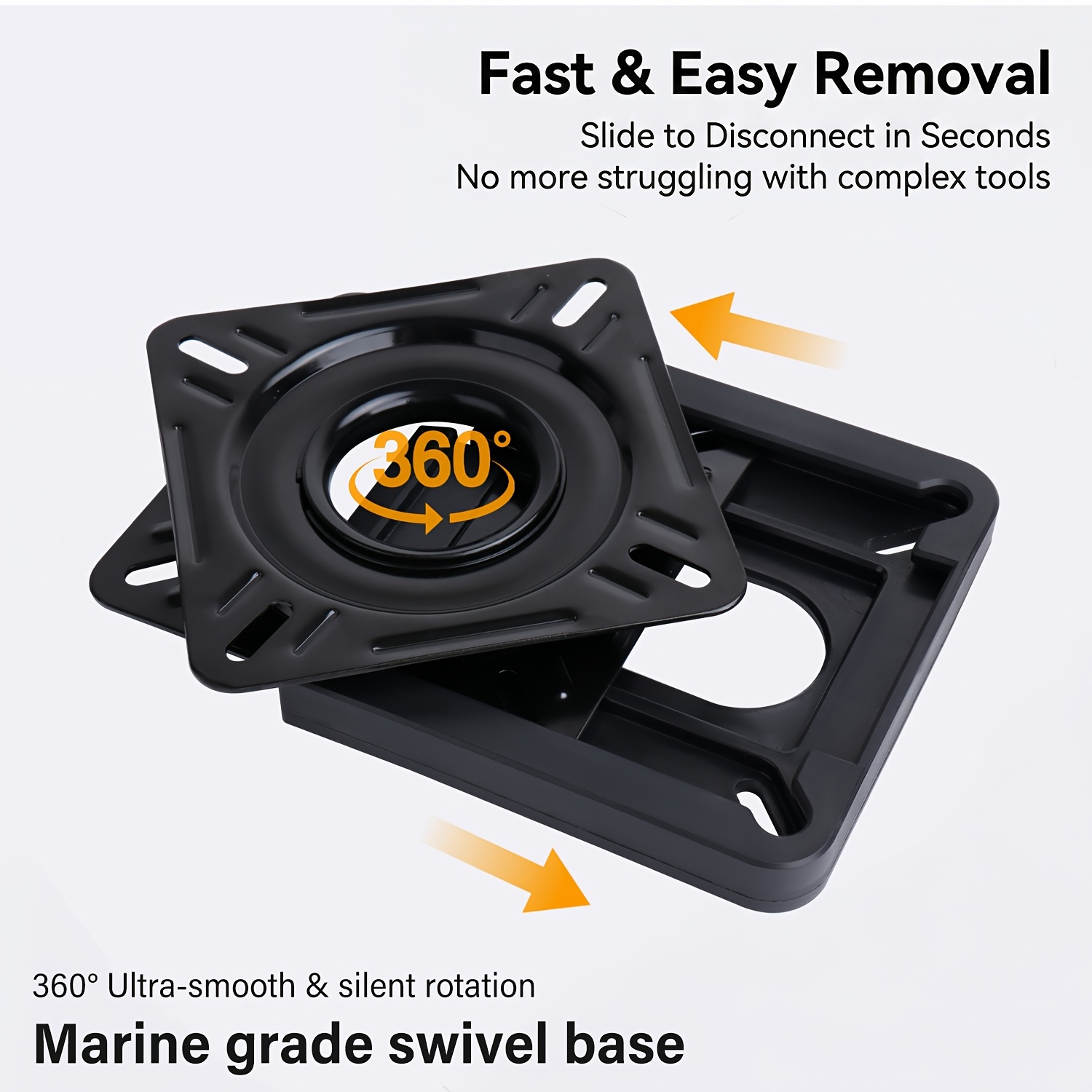2pcs Marine Seat Swivel Base, Quick-Release Detachable Bracket