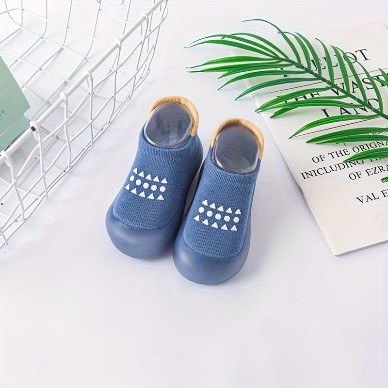 TEMU 1 Pair Of Rhombus Dot-glue Children's Toddler Socks Shoes, Soft And Comfortable, Breathable, Non-pilling And , With Absorption, Anti-slip Design, And In The Sock Body