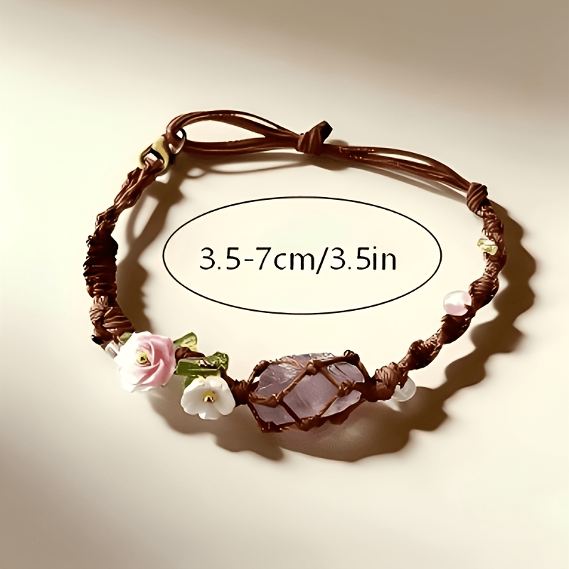 Vintage Amethyst Floral Crystal Bangle