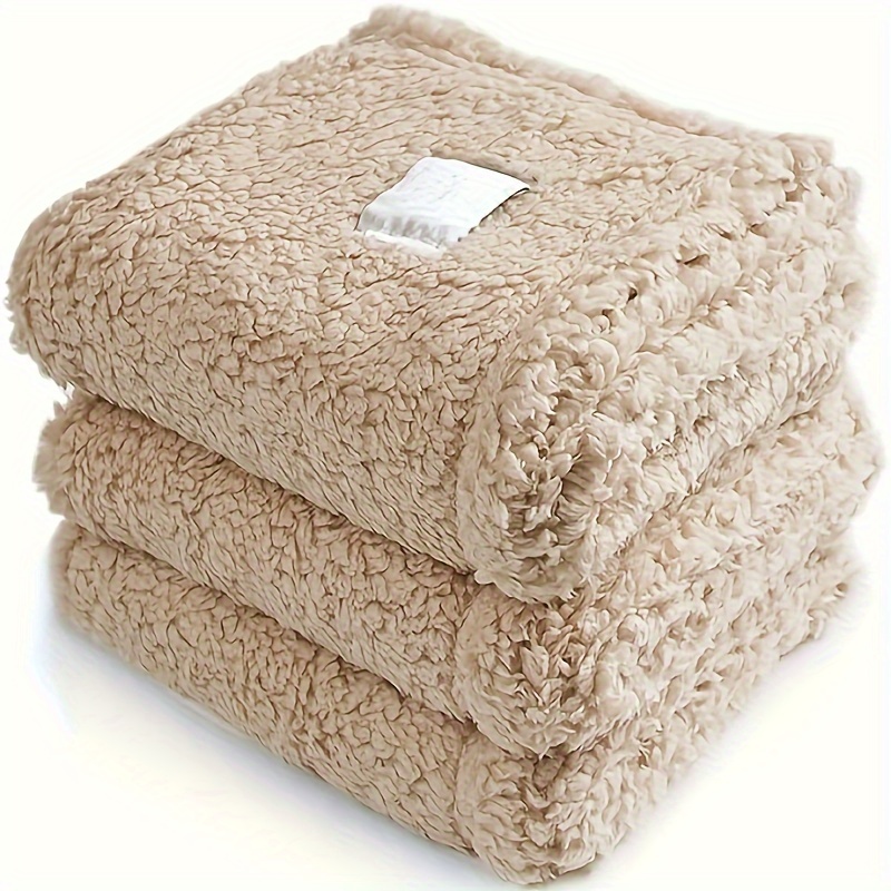 

3pcs Calming Blankets, Fluffy Soft Fleece Blankets Sherpa Throw, Dog Sleeping Blanket For Bed Nest Cage Sofa (23" X16'')