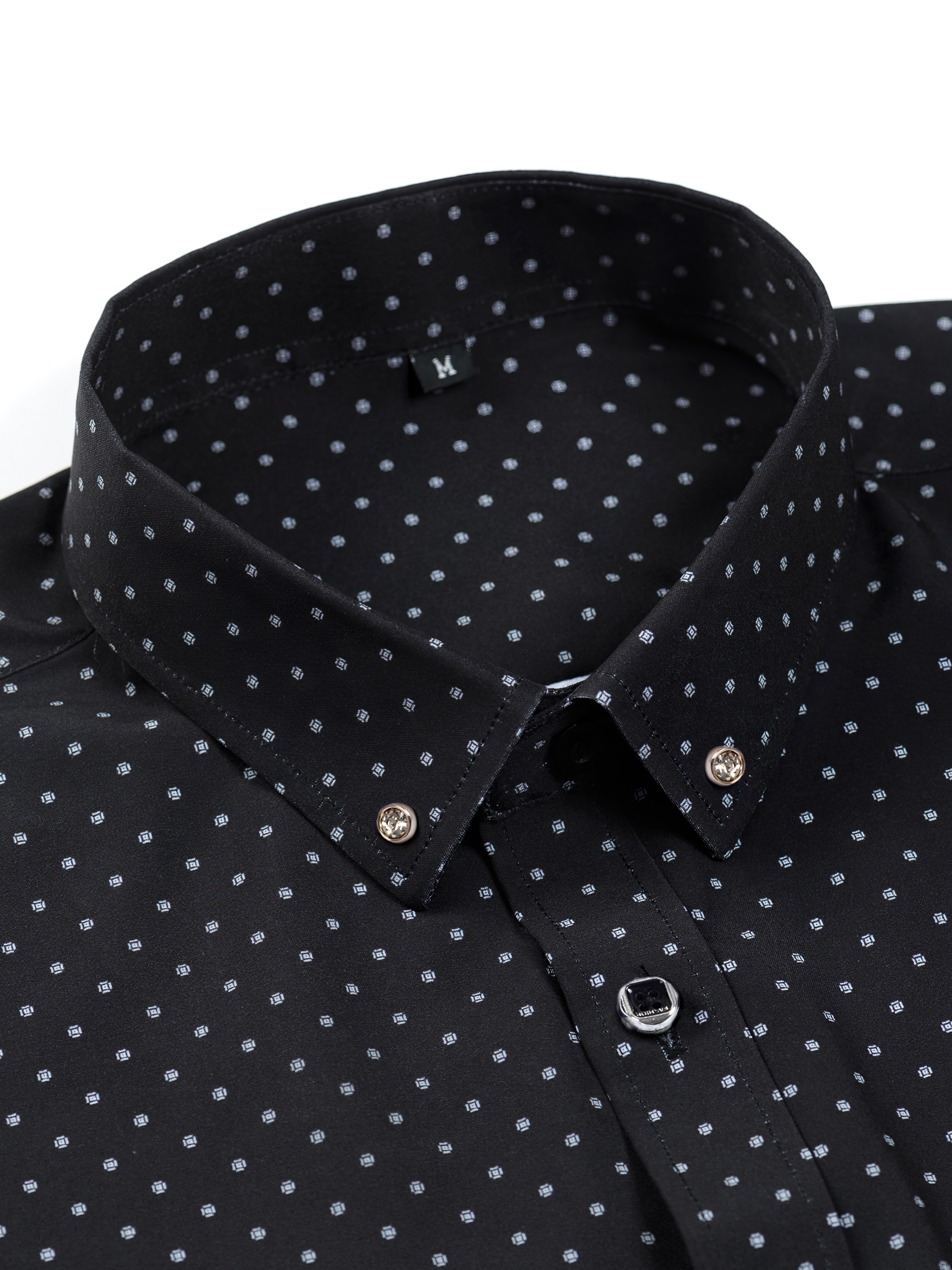 new mens floral long sleeve shirt diamond buttons soft - Temu