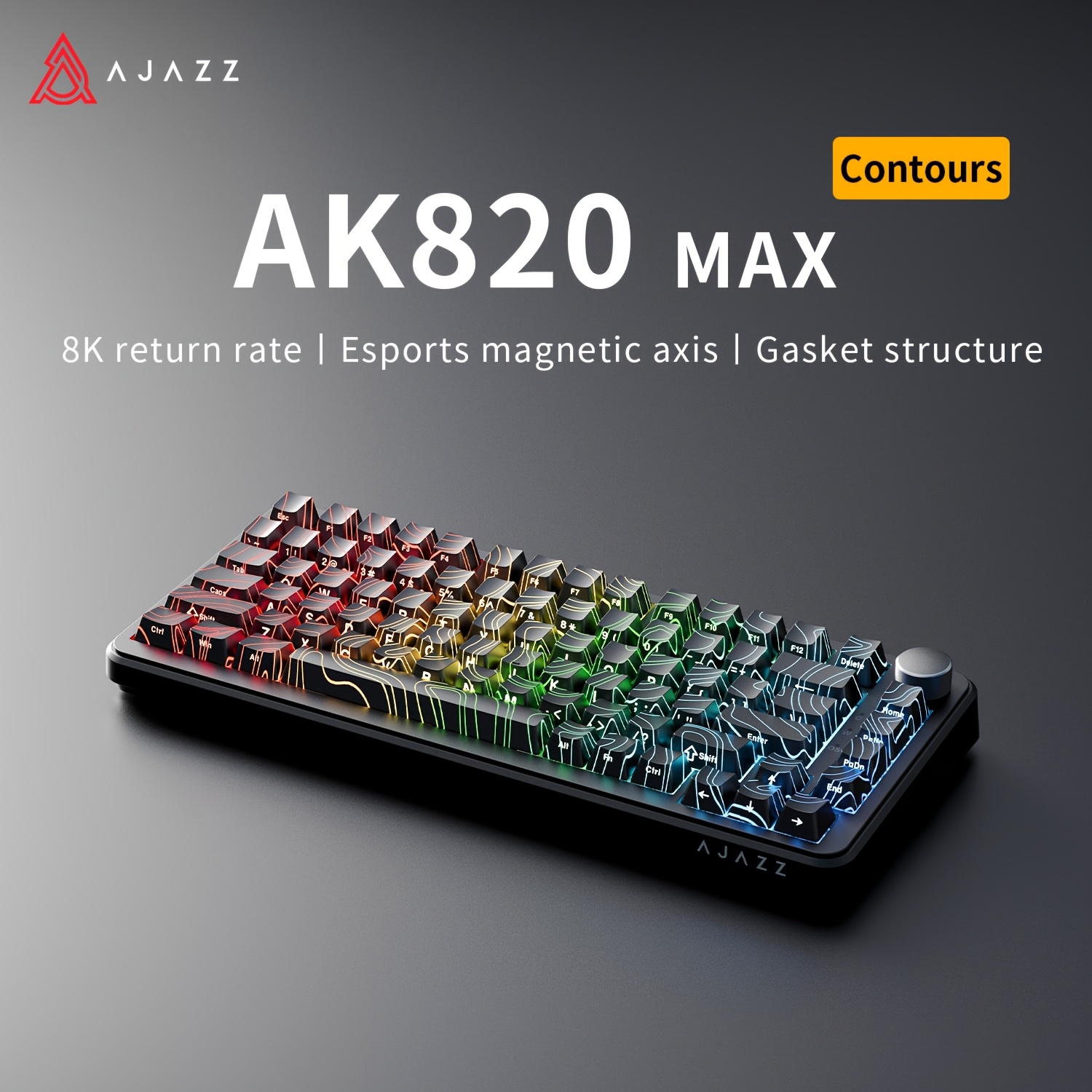 

Ajazz Ak820he Gaming Mechanical Keyboard, Featuring 0.1he Switches, Wired Connection, Uniform Keycap Height, Rgb Lighting, Customizable Key , And Hot-swappable Support, Ideal For .