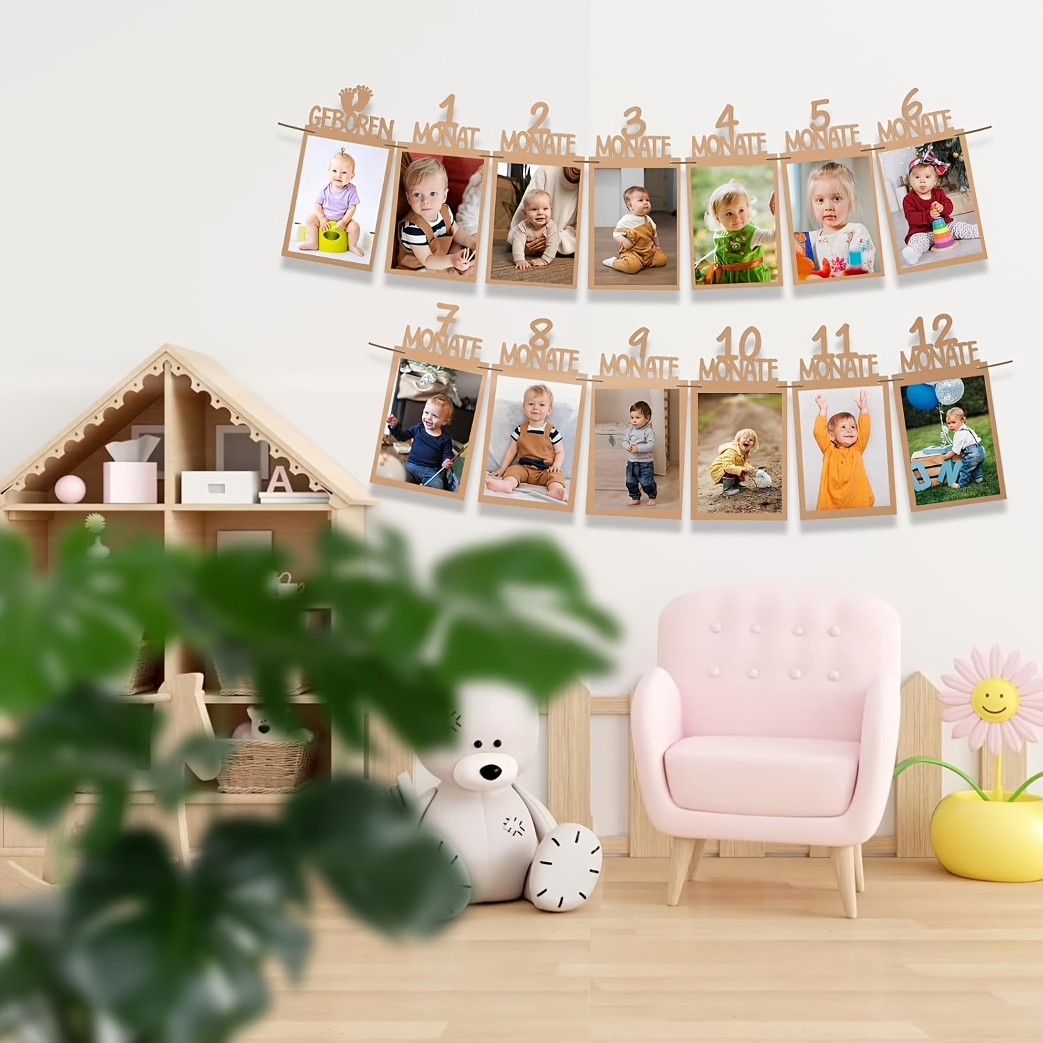 german letter   1st birthday decoration youngsterss 1st birthday 13 months photo pull flag