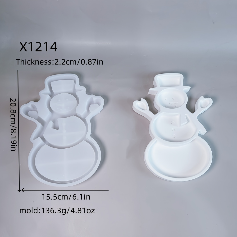 Image of Resin Silicone Mold For Snowman Tray, Three-dimensional Decorative Silicone Mold For Candles, Plaster Ornaments, Silicone Molds For Home Decor, Epoxy Resin Molds 136 X 1214