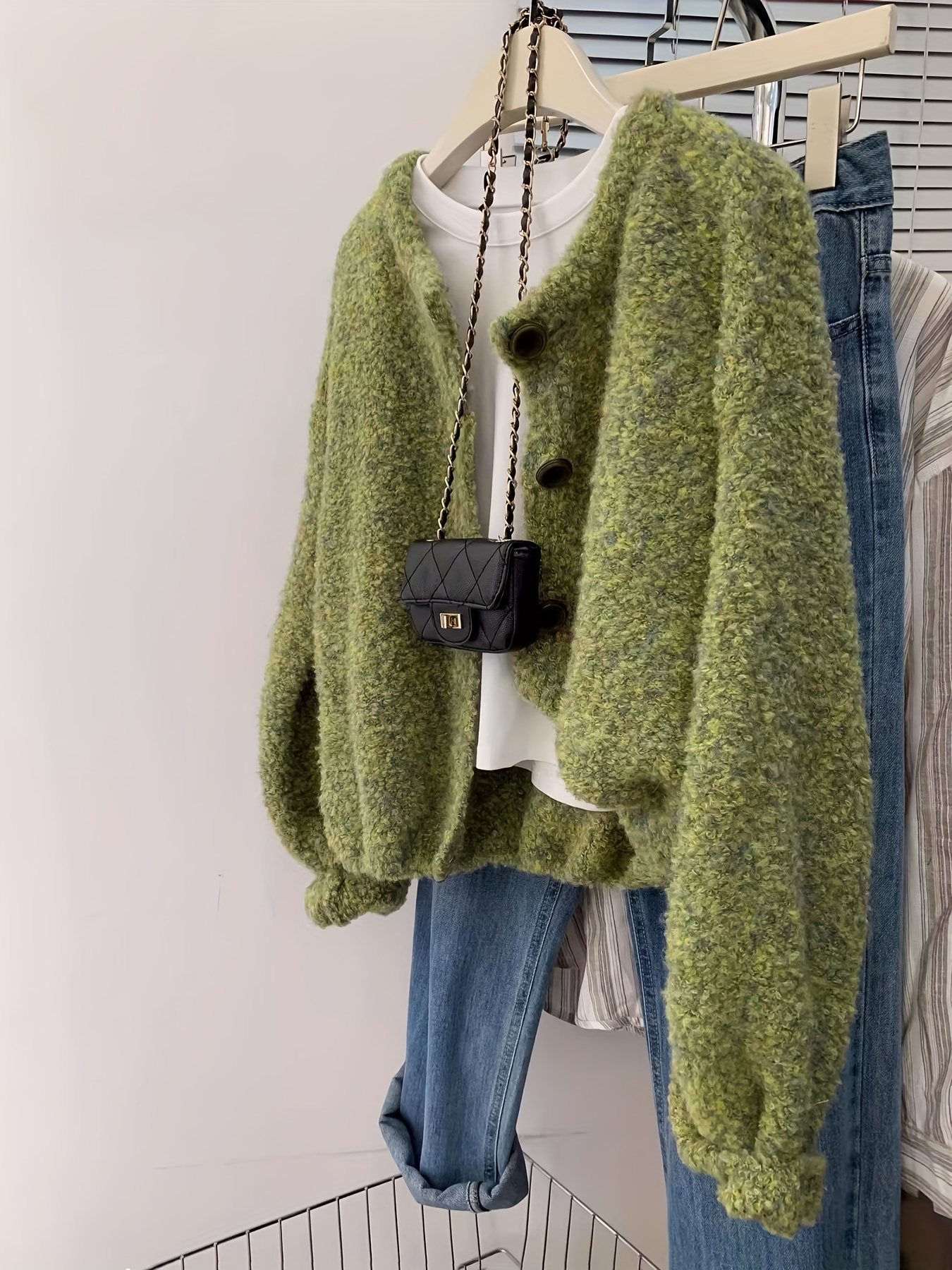 womens winter plush cardigan soft short jacket like sweater Temu