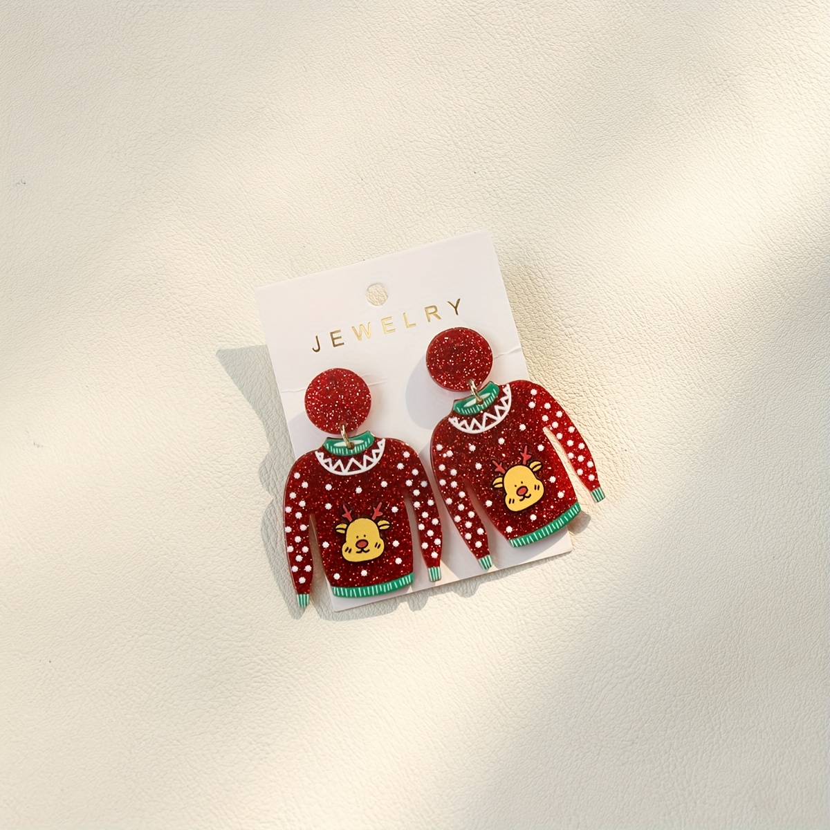 Cute Christmas Tree Snowman Doodle Acrylic Drop Earrings