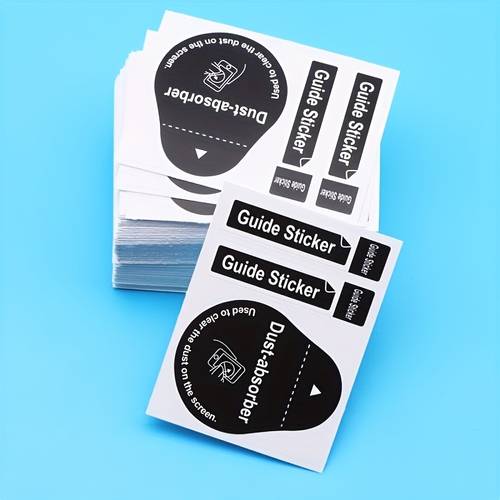 10 20pcs dust absorber guide stickers static screen cleaners for phones tablets and monitors no battery needed blue with duster illustration screen protection duster illustration static