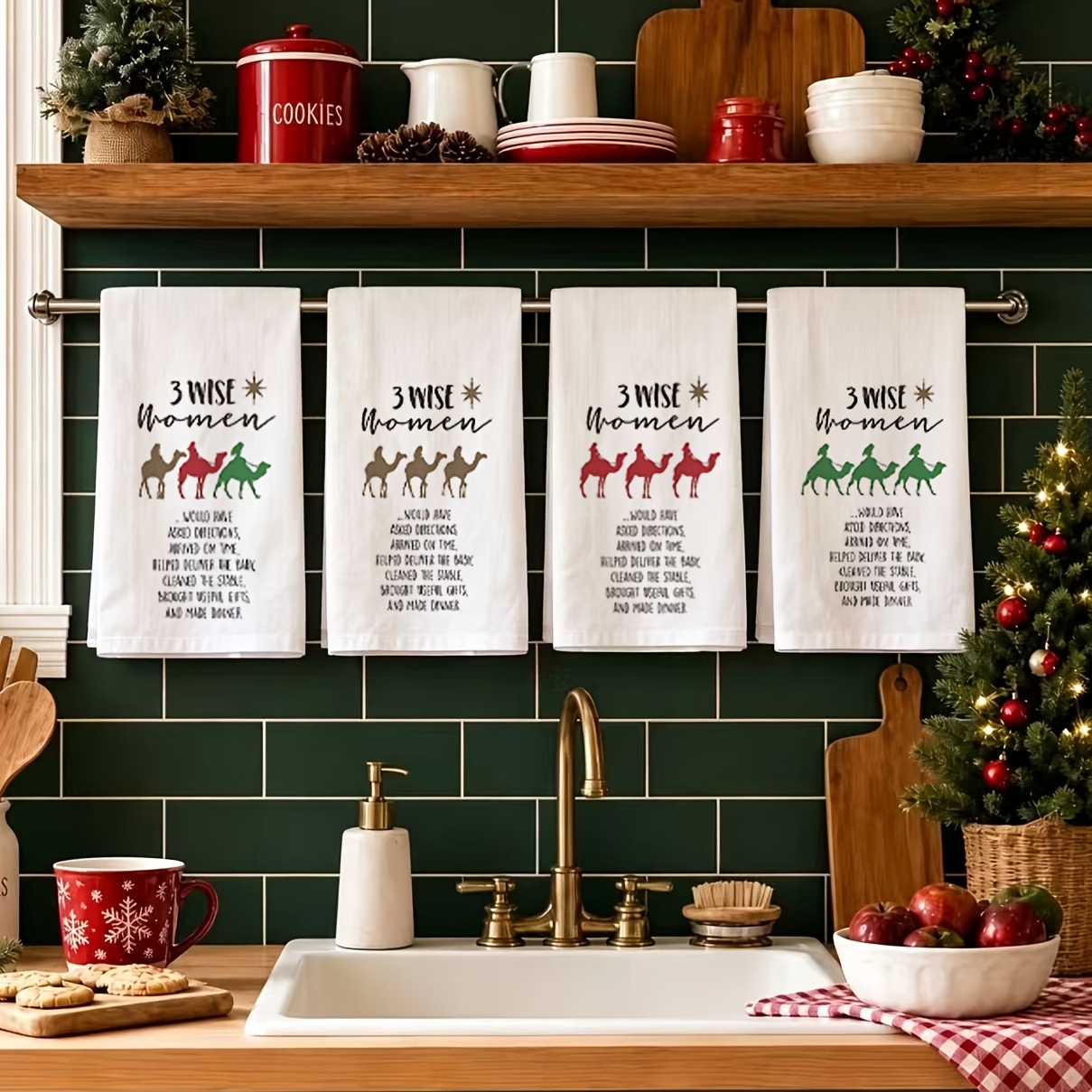 TEMU Chiffons de nettoyage 4pcs Torchons de cuisine 4pcs "Notre nom est " Torchons de femme intelligents, Idéal pour , les fêtes et la décoration