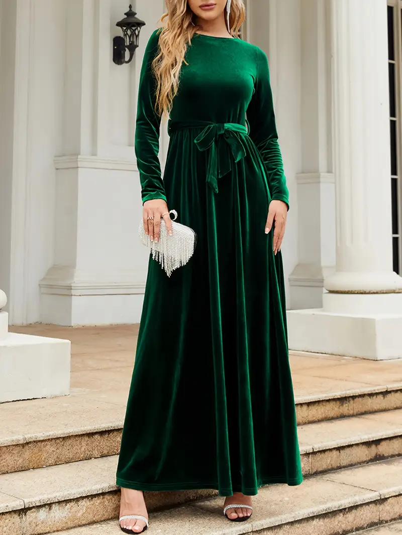 green winter dress outfit Wool Autumn Dress