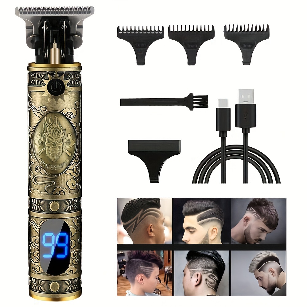 

Cordless Hair Clippers For Men, Beard Trimmer Professional Mens Hair Clippers With Lcd Display