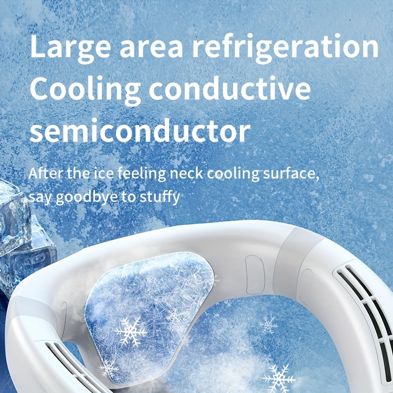 2025 Ergonomic Neck Fan, a Wearable Fan That Blows Air from The Back, a 2-In-1 Portable Rechargeable Cooling Neck Fan, Featuring 360° Bladeless Cooling for Personal Use, Lightweight Design Suitable for Travel, Work, And Outdoor Activities.