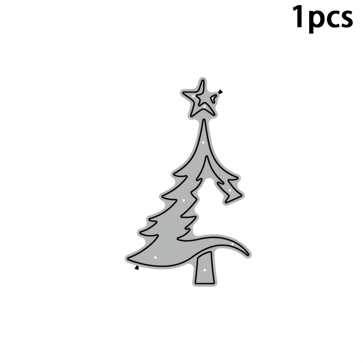 Image of 1pc Minimalist Silhouette Christmas Tree Metal Die Cut, Slim With Star Cutting Dies, Negative Space Cutout Template For Clean Modern Papercraft & Minimal Holiday Cardmaking