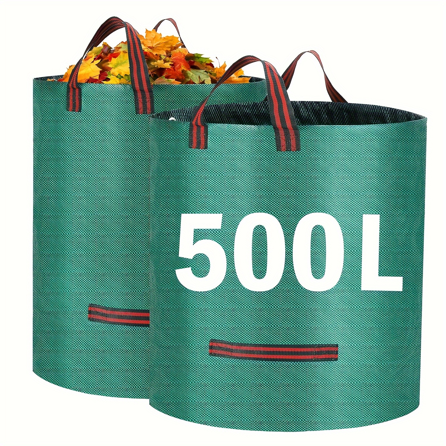 

500l Heavy Duty Garden Waste Bag - Reusable Construction Waste Bag With Industrial Fabric And Handles - Green Garden Waste Bag With Handles - Suitable For Yard Debris